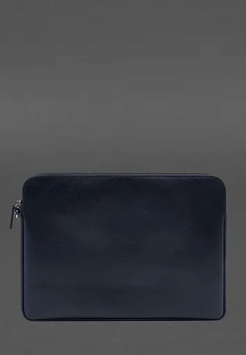 Кожаный чехол BlankNote для ноутбука на молнии с карманом и петлей на руку Синий - фото 4