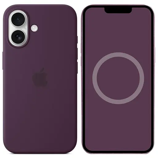 Чехол Epik Silicone case AAA with Magsafe and Animation для Apple iPhone 16, 6.1 Plum