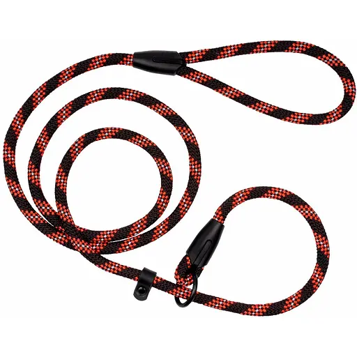 Поводок-удавка для собак Barksi Active (длина 183 см диаметр 7 мм) черно-оранжевый - фото 1