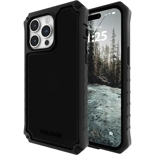 Противоударный чехол Pelican Ambassador MagSafe аналог OtterBox Defender для iPhone 15 Pro (6.1") Black