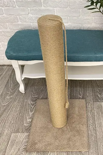 Когтеточка столбик на подставке (джут) 78х40х40 см Мокко - фото 3