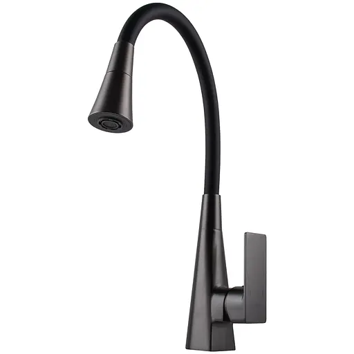 Смеситель Globus Lux NIAGARA GLN-0203SM-GP однорычажный поворотный для кухни графит черный с системой быстрого монтажа - фото 4