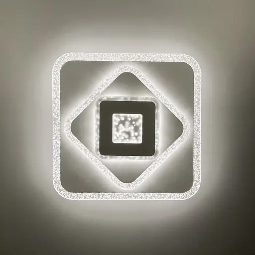 Стельовий або настінний світильник Ø 35 см з прозорим акрилом з бульбашками  Line.F 2230-350 Q WT - фото 7