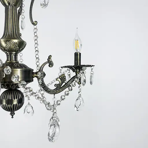 Підвісна кришталева люстра Crystal Life у бронзовому корпусі на 3 лампи Line.F 11549/3 - фото 4