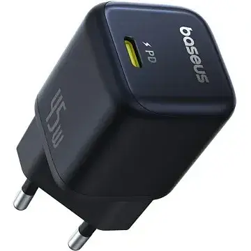 Мережевий зарядний пристрій Baseus PicoGo GaN Fast Charger 1C 45W чорний P10176800123-00 - фото 1