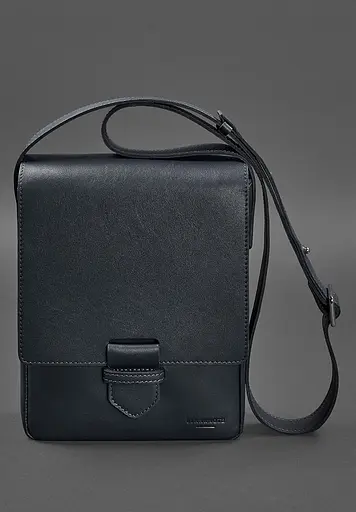 Чоловіча шкіряна сумка-месенджер Esquire синя - фото 3