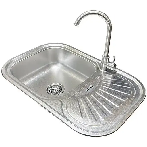 Комплект мийка + змішувач Romzha Stela Textura (A) - фото 1