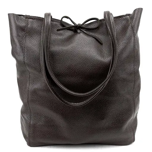 Женская кожаная сумка шоппер шоколадного цвета Firenze Italy F-IT-7622DBM