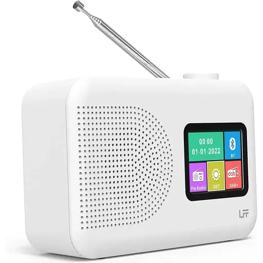 Цифровое DAB-радио LFF с FM, Bluetooth, цветным дисплеем, для кухни, работает от кабеля или батареек