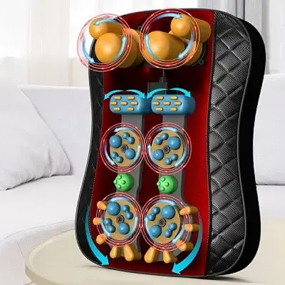 Масажна подушка для спини 97Z з пультом (розминаючий масаж, Шиацу, прогрів) Чорний - фото 4