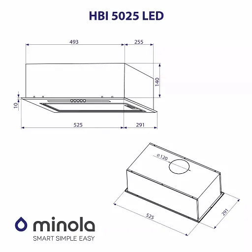 Витяжка повновбудована Minola HBI 5025 WH LED - фото 10