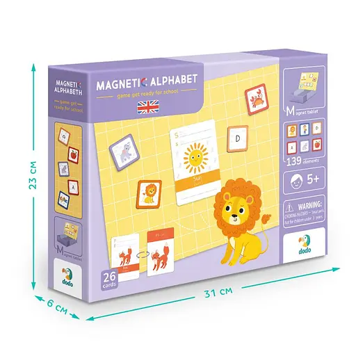 Развивающая магнитная игра "Английская Азбука" DoDo 200214, 139 эл - фото 2