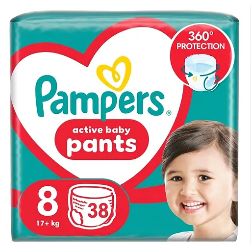 Подгузники-трусики Pampers Active Baby Pants Размер 8 (17+кг) 38 шт. - фото 1
