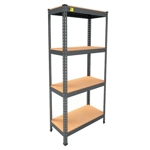 Металевий стелаж Emby Light Series (розмір 1500х900x450мм) 4 полиці ДСП до 100кг Чорний - фото 2
