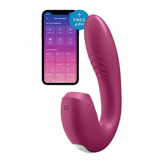 Вакуумний стимулятор клітора з вібрацією Satisfyer Sunray малиновий - фото 3