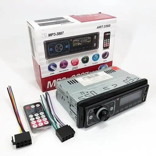 Автомагнитола MP3 3887 ISO 1DIN с сенсорным LED дисплеем - фото 3
