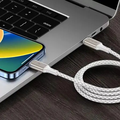 Кабель Proove Dense Metal USB-С to USB-С 60W 1m White (CCDM60002202) [133320] - фото 6