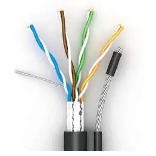 Кабель для наружной прокладки Atcom (13760) FTP, CAT5е, 4х2х0,5 мм, CCA, бухта 305 м, с тросом 1.2 мм