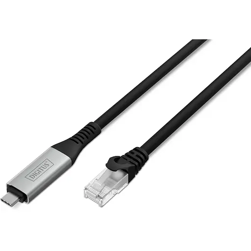 Digitus Кабель DIGITUS Ethernet USB-C - RJ45 CAT 6A S/FTP, 1 Gbit/s, 2m, LSZH