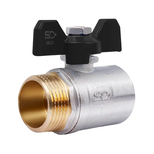 Кран кульовий SD Plus 1" ВЗ для води (метелик) SD607W25 - фото 1