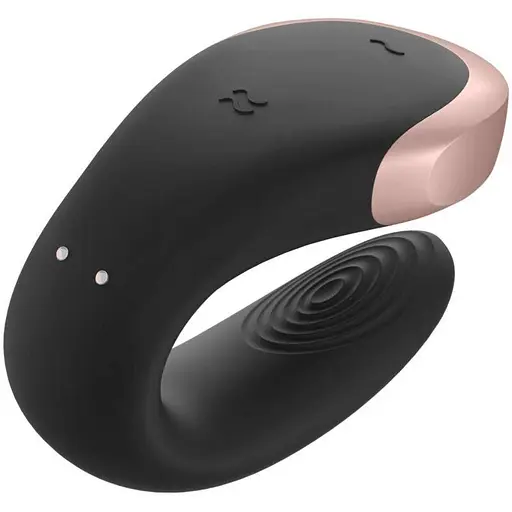 Вібратор для пар Satisfyer Double Love 8.6 см чорний - фото 4