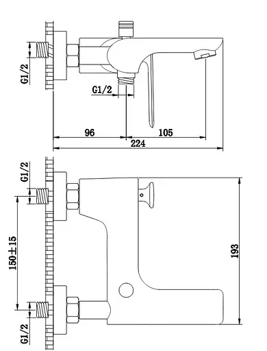 Смеситель для ванны Kohlman Foxal chrome настенный KPL-QW110F Хром - фото 2