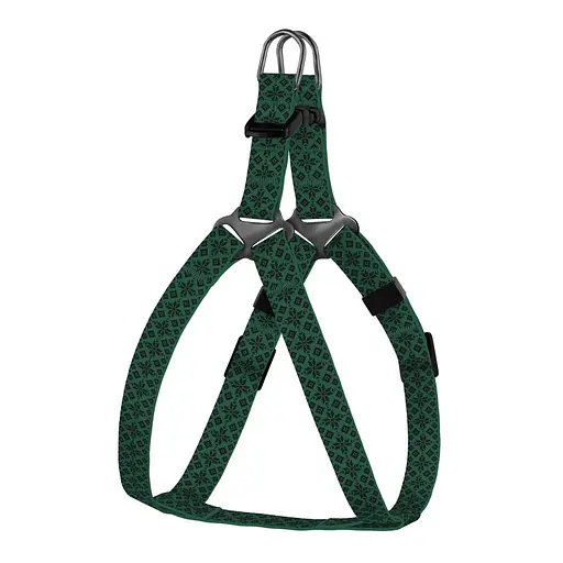 Шлея для собак Барксі Urban патріотична Вишиванка зелена