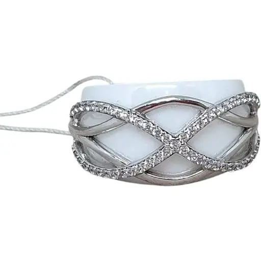Серебряное кольцо Aurora с керамикой и фианитами. С1163Б 18