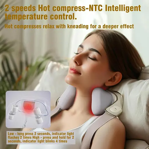 Массажер для шеи Deep Tissue Electric 3 режима массажа 2 температуры 5D - фото 2