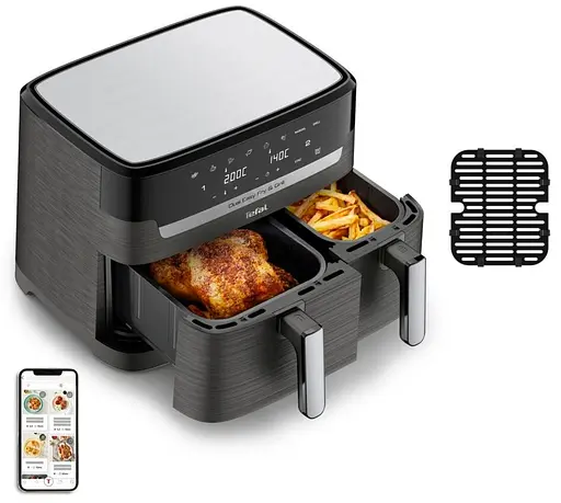 Мультипіч Tefal Dual EasyFry&Grill AirFryer чорний 2700 Вт (EY905B10) - фото 12
