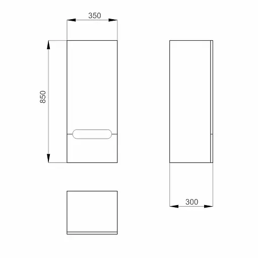 Напівпенал підвісний Sanwerk "Ера Air" 35 білий MV0000422 правий, Білий - фото 3