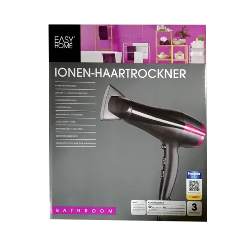 Фен с ионизацией Easy Home GT-HDi-09, 2000 Вт 3 уровня обдува холодный режим концентратор 1 шт. черный (33705-IS) - фото 4