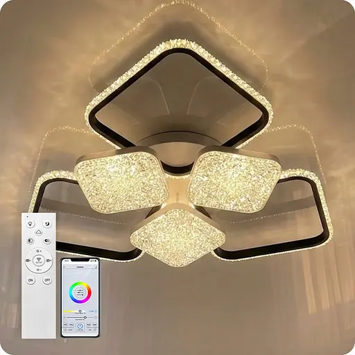 Люстра світлодіодна 517 Light з пультом 144Вт Чорний (02127) - фото 1