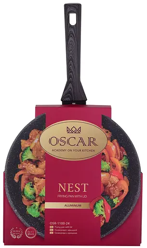 Сковорода Oscar Nest глубокая с крышкой 24 см (OSR-1100-24) - фото 2