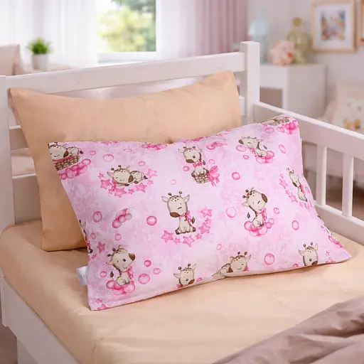 Наволочка MirSon Kids Time бязь Tiny Giraffes pink 40x60 см (2200012572948) - фото 1