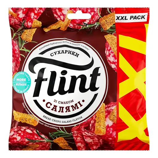 Сухарики пшенично-житні Flint Салямі 140 г - фото 1