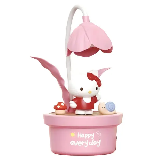 Дитяча настільна лампа Hello Kitty квітковий горщик рожева (351E) - фото 2