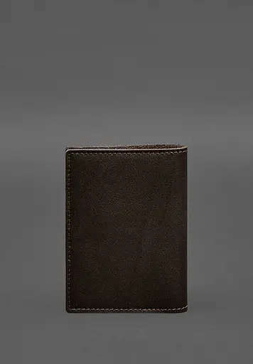 Кожаная обложка для военного билета с карманами 7.2 темно-коричневая - фото 8