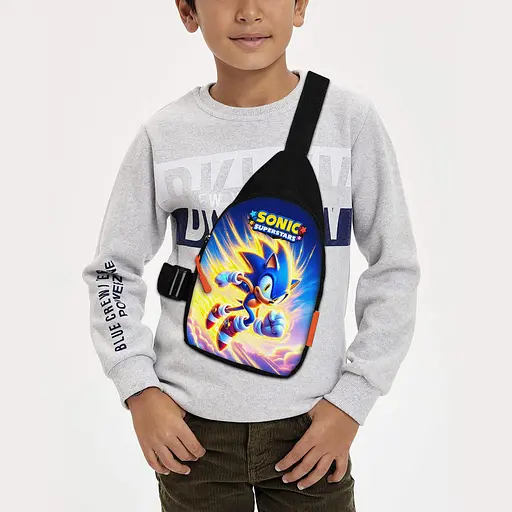 Сумка через плече дитяча Супер Сонік 29х17 см сумка слінг для хлопчика (02205)