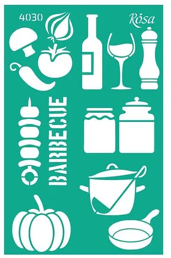 Трафарет багаторазовий самоклеючий №4030 13x20см Recipe book Rosa Talent