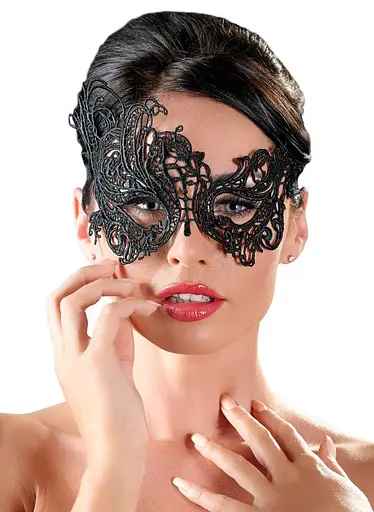 Мереживна маска Cottelli Accessoires Orion OS чорний - фото 3