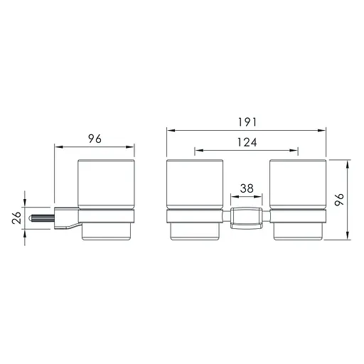 Склянка подвійна для ванної кімнати Imprese Grafiky чорний нікель ZMK041807240 графіт - фото 2