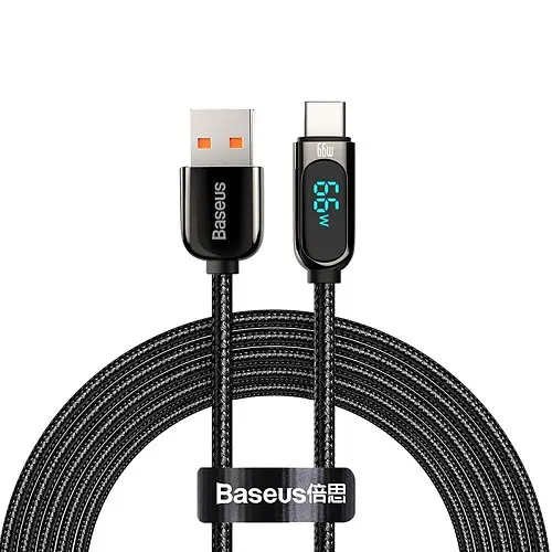 Кабель з екраном Baseus Fast Charging USB - Type-C 66 W 2 метри CASX020101
