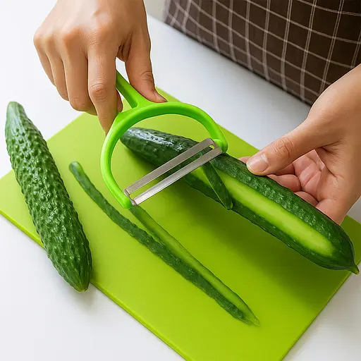 Ручна шатківниця овочечистка подрібнювач для капусти, овочів та фруктів з плаваючим лезом 16 см, Kitchen Master Салатовий 87658 - фото 2