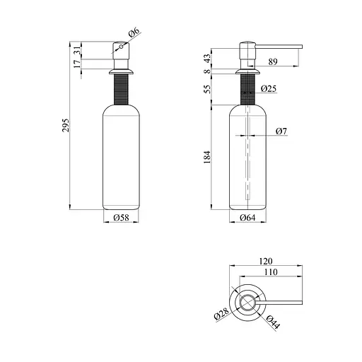 Дозатор для моющего средства Kroner KRP Spender - C001 (CV030016)  - фото 3