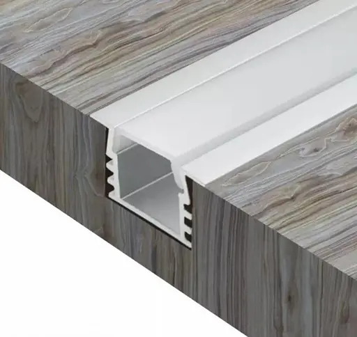 LED профіль врізний. Розсіювач PC морозний в комплекті. 2м KLOODI KLP1612KR 2 - фото 4