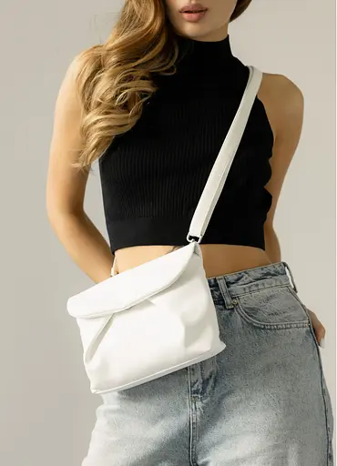 Женская сумка через плечо Sambag Rose белая 23 х 17 х 4.5 см (94200008) - фото 6