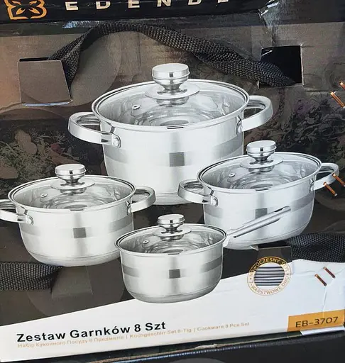 Набор кастрюль с сотейником Edenberg EB-3707 из нержавеющей стали 8 предметов - фото 4