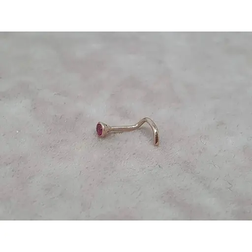 Золота сережка-пірсинг Dear в ніс Dear с фіанітом. 1023.1 рожевий - фото 2