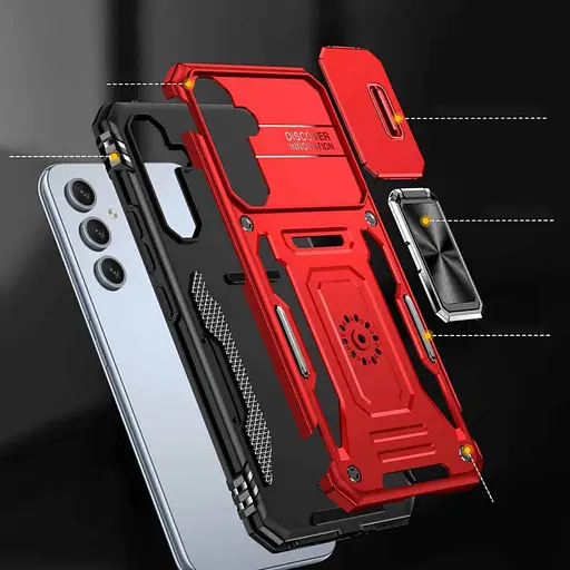 Чохол Epik ударостійкий Camshield Army Ring для Samsung Galaxy A35/A55 Червоний/Red - фото 4